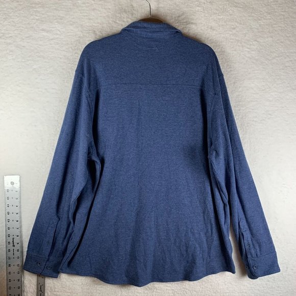 Alpine Design Shirt‎ Mens XL Blue Heather Rayon Wanderful Knit Button-Up 7307 - Picture 2 of 8